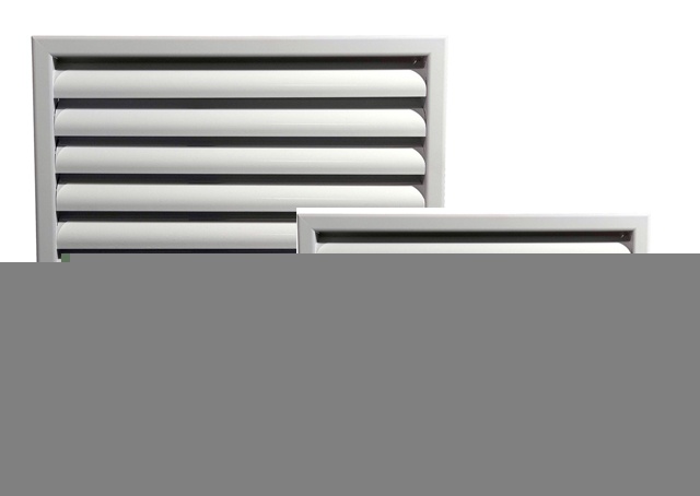 Алюминиевая наружная вентиляционная решетка с оцинкованными ламелями 250х400